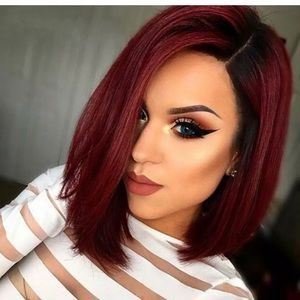 Bee Bee Ombre Red Wine Bob Full Cap Wig